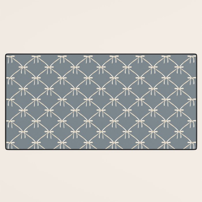Bows & Ribbons Pattern LXI Neutral Grey Desk Mat Gallery Image 3