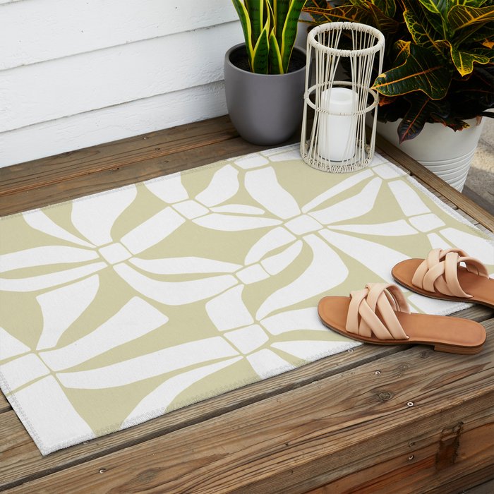 Abstract botanical pattern 01 Outdoor Rug Gallery Image 2