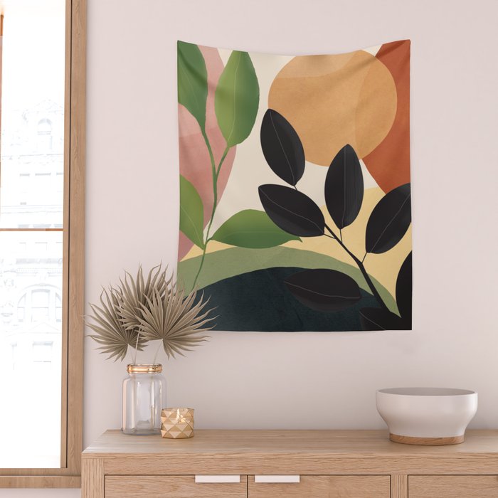 Abstract Sun Rays on the Branches 04 Wall Tapestry Gallery Image 2