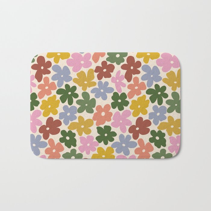 Flower - Vintage Daisy Bath Mat Gallery Image 1