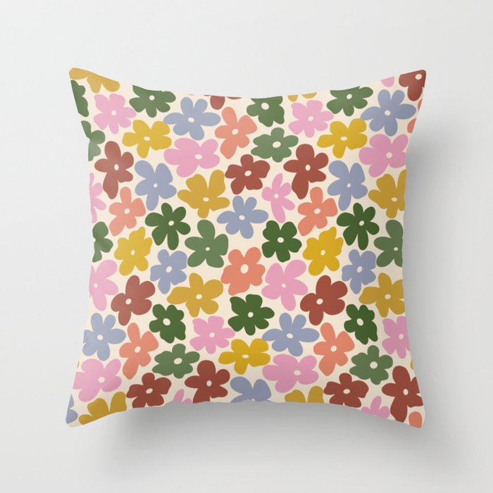 Flower - Vintage Daisy Throw Pillow Gallery Image 1