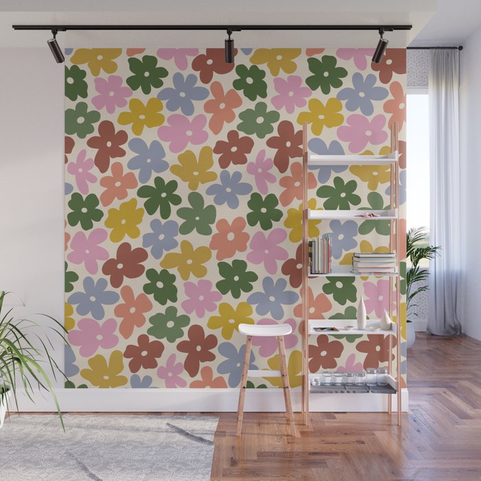 Flower - Vintage Daisy Wall Mural Gallery Image 1