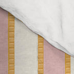 Pastel Pink And Gold Braid Cabana Stripes On Off-White Cream Vintage Aesthetic Comforter Gallery Image 4