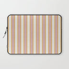 Pastel Pink And Gold Braid Cabana Stripes On Off-White Cream Vintage Aesthetic Laptop Sleeve Gallery Image 1