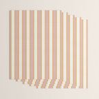 Pastel Pink And Gold Braid Cabana Stripes On Off-White Cream Vintage Aesthetic Wrapping Paper Gallery Image 3