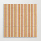Pastel Pink And Gold Braid Cabana Stripes On Off-White Cream Vintage Aesthetic Wood Wall Art Gallery Image 1