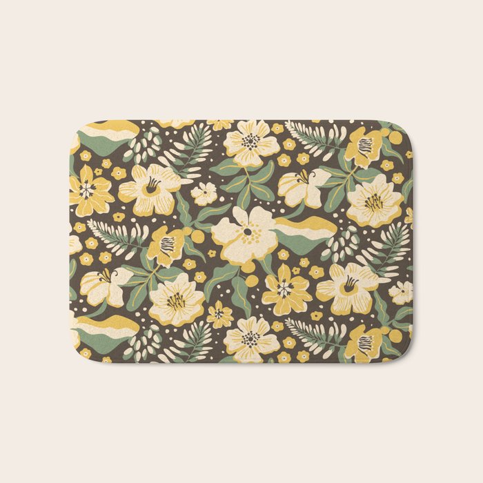 Yellow flowers Bath Mat Gallery Image 1