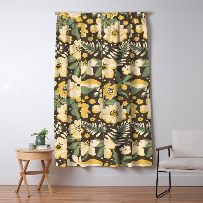 Yellow flowers Window Curtain Gallery Image 1