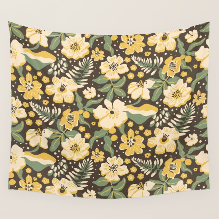 Yellow flowers Wall Tapestry Gallery Image 4