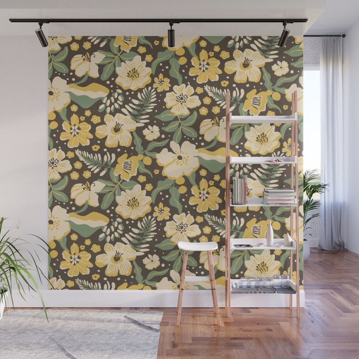 Yellow flowers Wall Mural Gallery Image 1