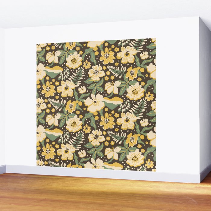 Yellow flowers Wall Mural Gallery Image 2