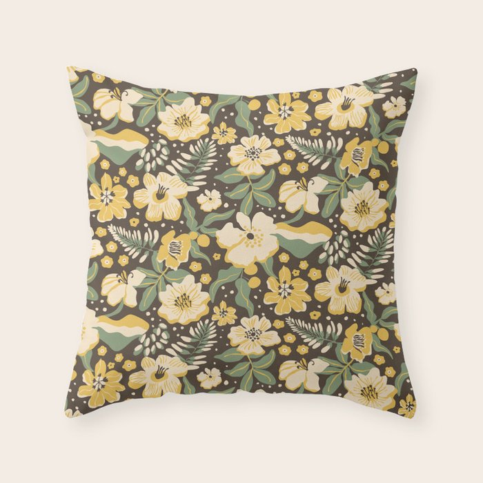 Yellow flowers Throw Pillow Gallery Image 6