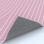 Minimal Line Curvature LXXVI Blush Pink Mid Century Modern Arch Abstract Rug Gallery Image 4