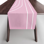 Minimal Line Curvature LXXVI Blush Pink Mid Century Modern Arch Abstract Table Runner Gallery Image 1