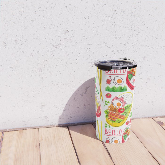 Japanese Bento Rice Lunch Box with Chopsticks & Onigiri Travel Mug Gallery Image 4