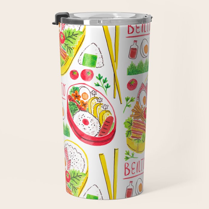 Japanese Bento Rice Lunch Box with Chopsticks & Onigiri Travel Mug Gallery Image 3