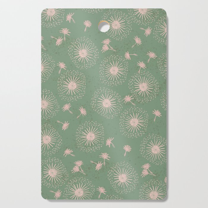 Make A Wish Dandelion Pattern in Sage Green & Peach Cutting Board Gallery Image 1