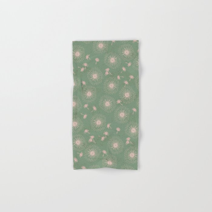 Make A Wish Dandelion Pattern in Sage Green & Peach Bath Towel Gallery Image 1