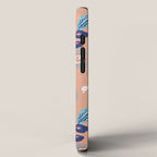Romantic Abstract Flowers Blue and Muted Pink iPhone Case Gallery Image 2