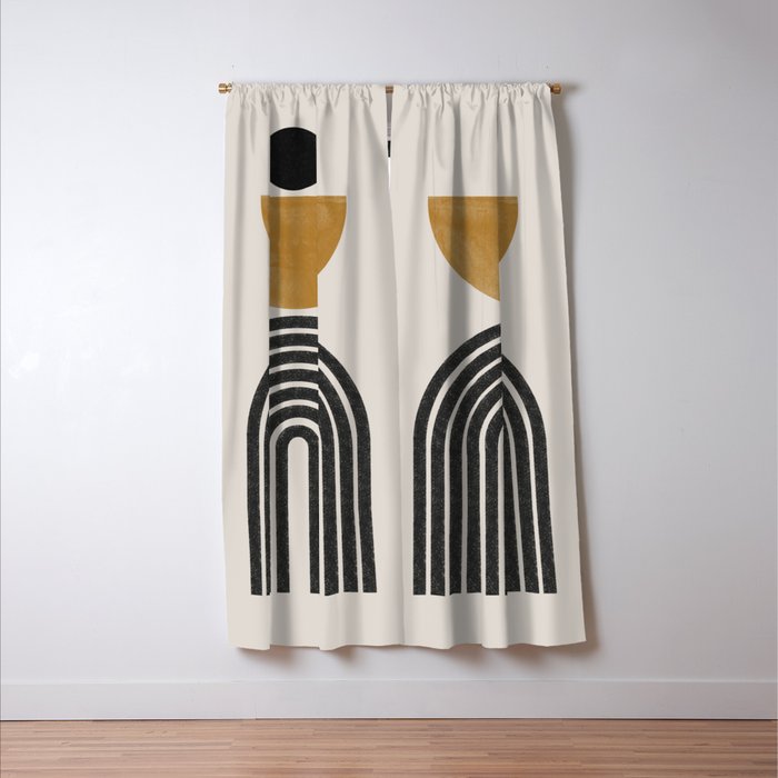 Mid Century Modern Graphic Window Curtain Gallery Image 3