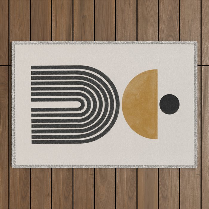 Mid Century Modern Graphic Outdoor Rug Gallery Image 1