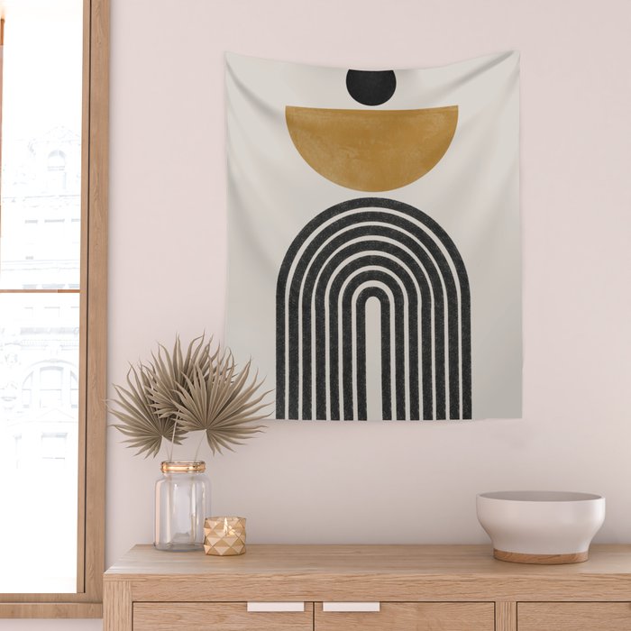 Mid Century Modern Graphic Wall Tapestry Gallery Image 2