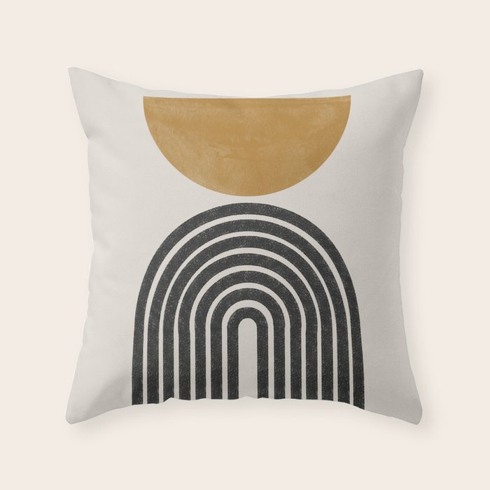 Mid Century Modern Graphic Throw Pillow Gallery Image 1