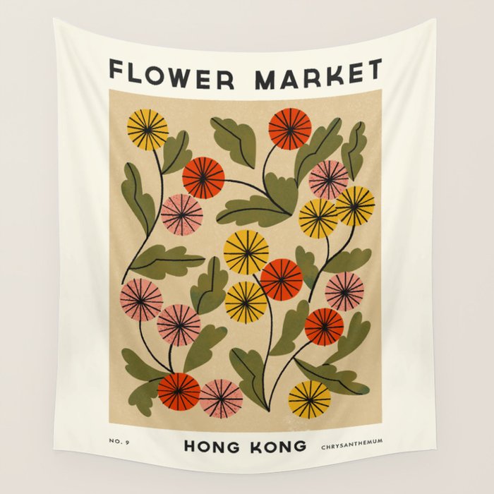 Flower Market No. 9 Wall Tapestry Gallery Image 4