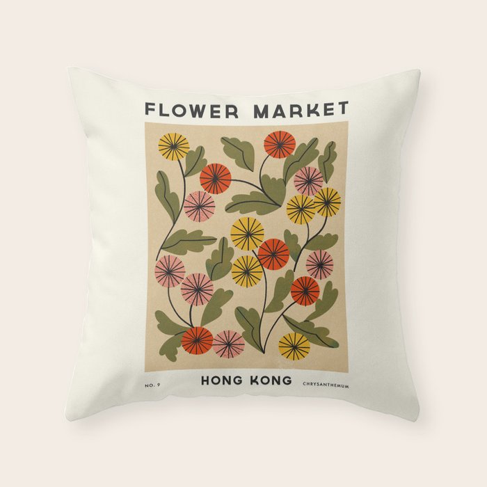 Flower Market No. 9 Throw Pillow Gallery Image 6