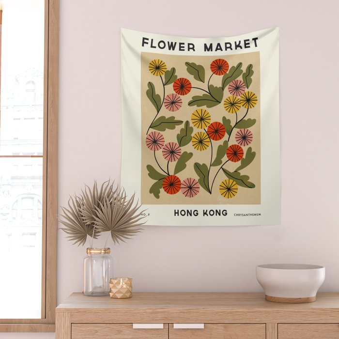 Flower Market No. 9 Wall Tapestry Gallery Image 2