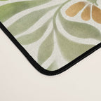 Watercolor Peony pattern in yellow and olive green Desk Mat Gallery Image 4