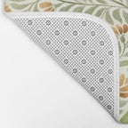 Watercolor Peony pattern in yellow and olive green Bath Mat Gallery Image 2
