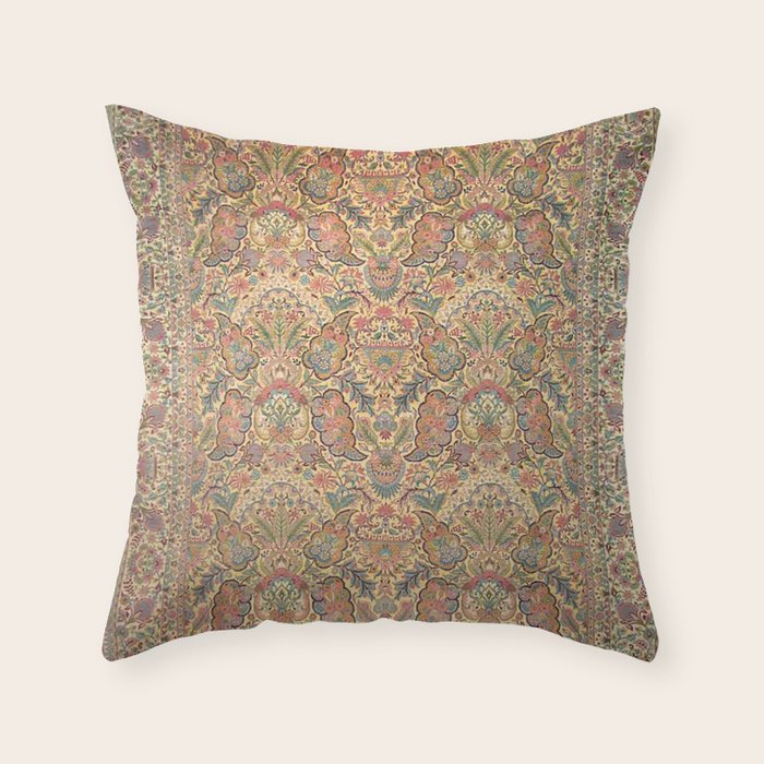 William Morris Antique Persian Floral Throw Pillow Gallery Image 1