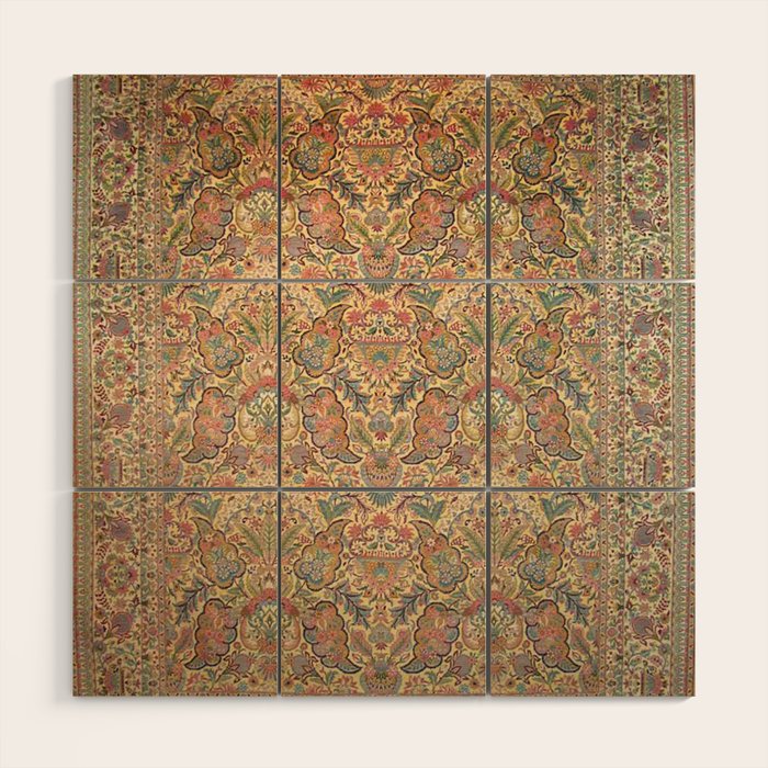 William Morris Antique Persian Floral Wood Wall Art Gallery Image 1