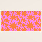 Retro pink star shape art pattern Desk Mat Gallery Image 3