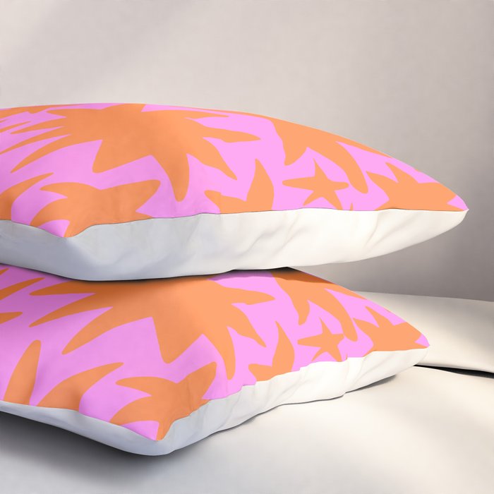 Retro pink star shape art pattern Pillow Sham Gallery Image 3