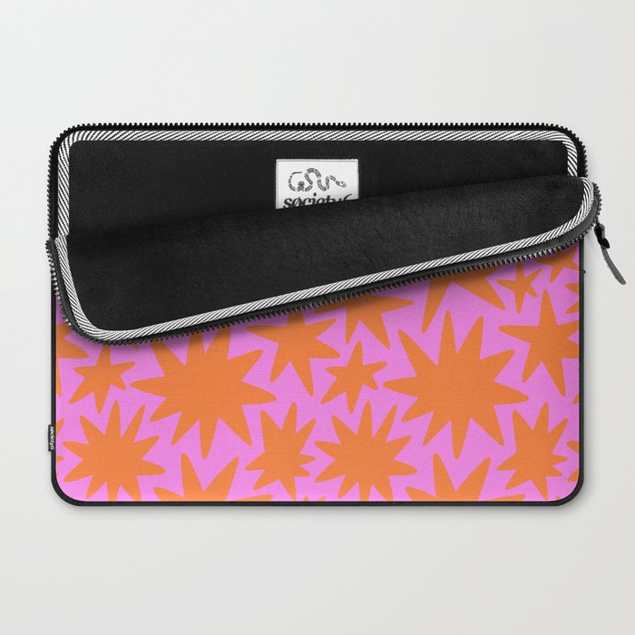Retro pink star shape art pattern Laptop Sleeve Gallery Image 2