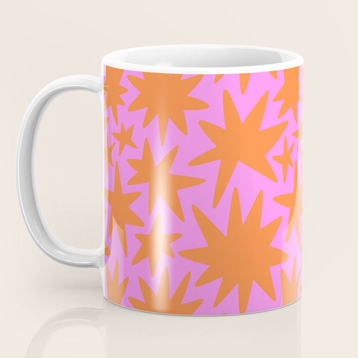 Retro pink star shape art pattern Coffee Mug Gallery Image 3