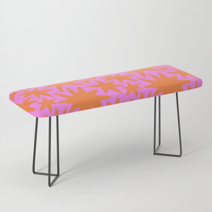 Retro pink star shape art pattern Bench Gallery Image 1