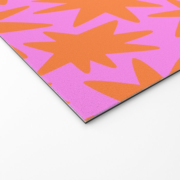 Retro pink star shape art pattern Welcome Mat Gallery Image 2