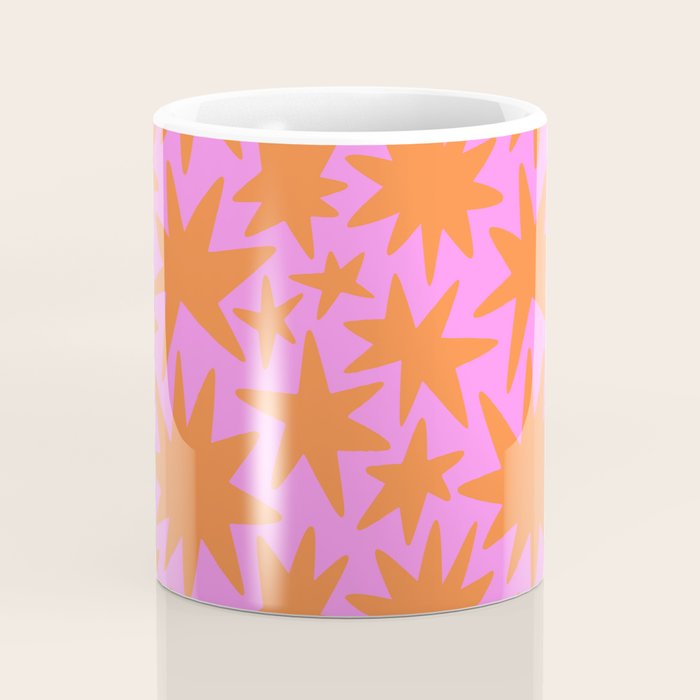 Retro pink star shape art pattern Coffee Mug Gallery Image 4