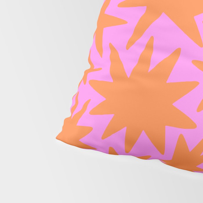 Retro pink star shape art pattern Pillow Sham Gallery Image 4