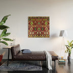 Moroccan Sunset Bohemian Geometric Pattern Wood Wall Art Gallery Image 2
