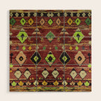 Moroccan Sunset Bohemian Geometric Pattern Wood Wall Art Gallery Image 1