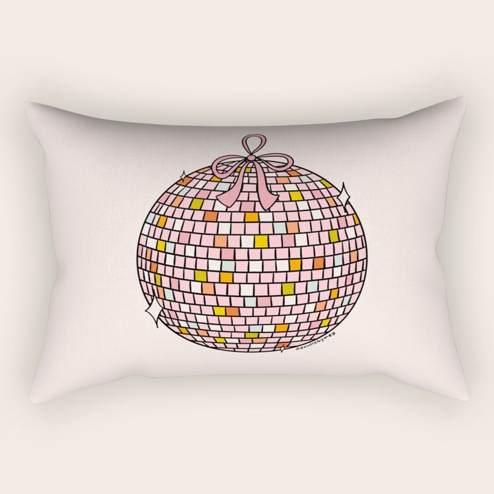 Bow Disco Ball Rectangular Pillow Gallery Image 1