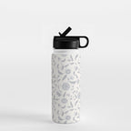 Vintage Trailing Floral - Blue and White Water Bottle Gallery Image 1