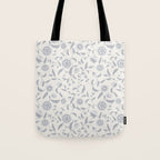 Vintage Trailing Floral - Blue and White Tote Bag Gallery Image 1