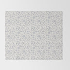 Vintage Trailing Floral - Blue and White Throw Blanket Gallery Image 2