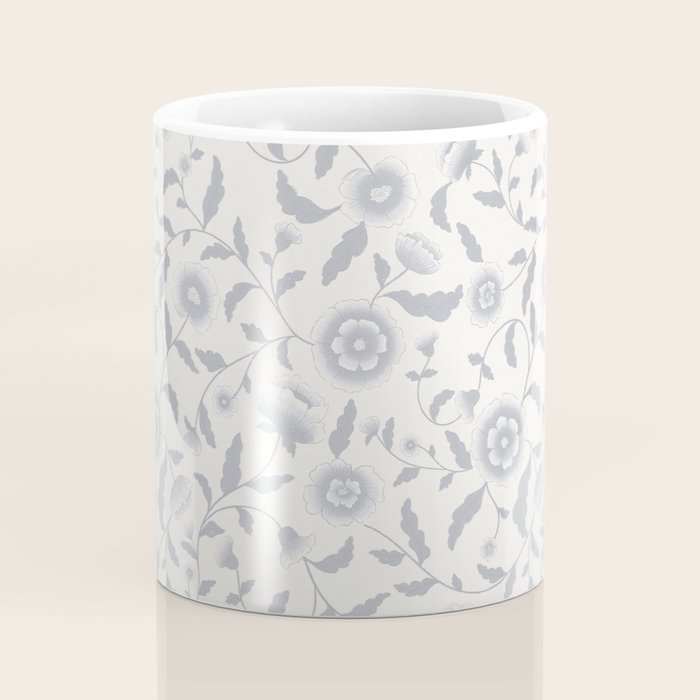 Vintage Trailing Floral - Blue and White Coffee Mug Gallery Image 4