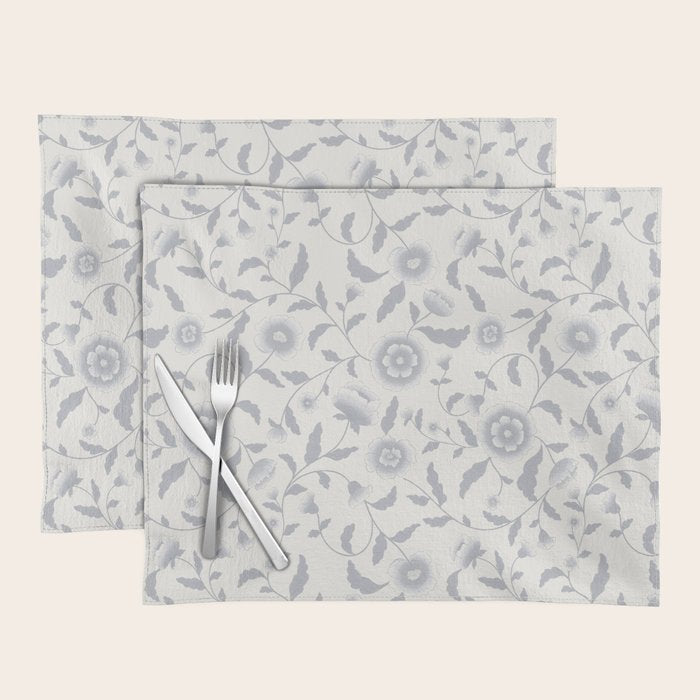 Vintage Trailing Floral - Blue and White Placemat Gallery Image 1